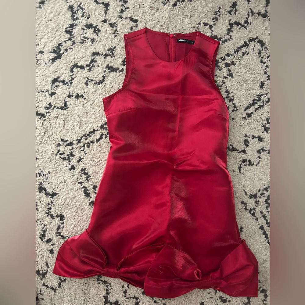 Ina Red Satin Mini Dress